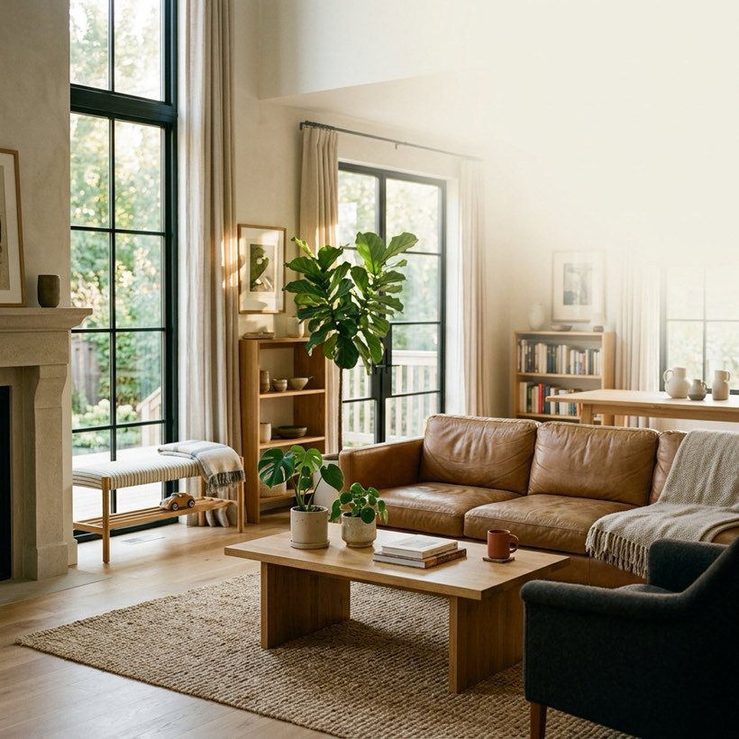 A bright, orderly living room
